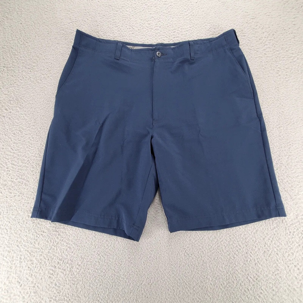 Ben Hogan Shorts Mens 38 Blue Chino 9" Inseam Flat Front Golf Outdoors Sports